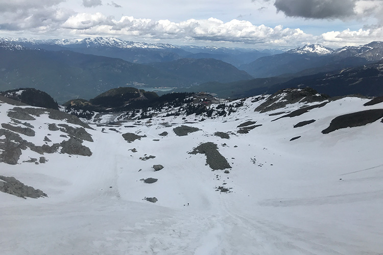 A snow slope on the Via Ferrata tour