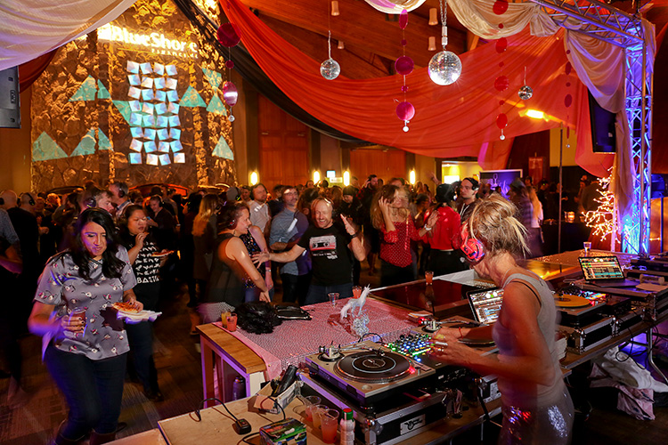 People dancing at the Silent Disco in Whistler