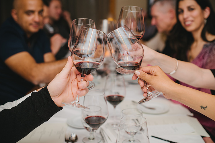 Wine tasting cheers at Cornucopia Whistler