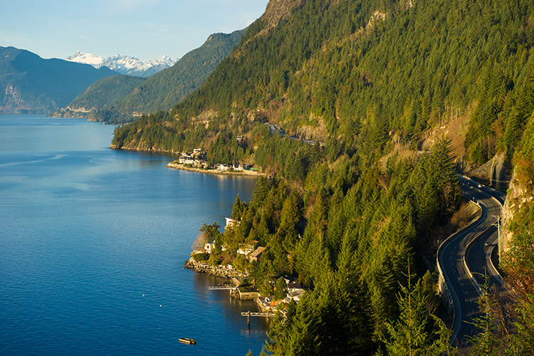 Sea to Sky Highway along Howe Sound