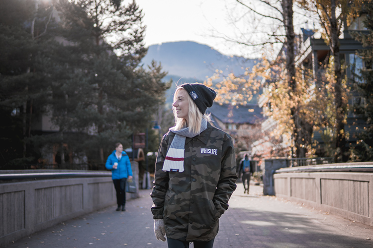 Woman walking in Whistler Village