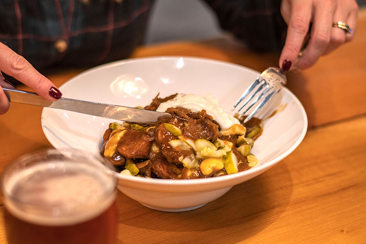 A bowl of poutine at Hunter Gather.