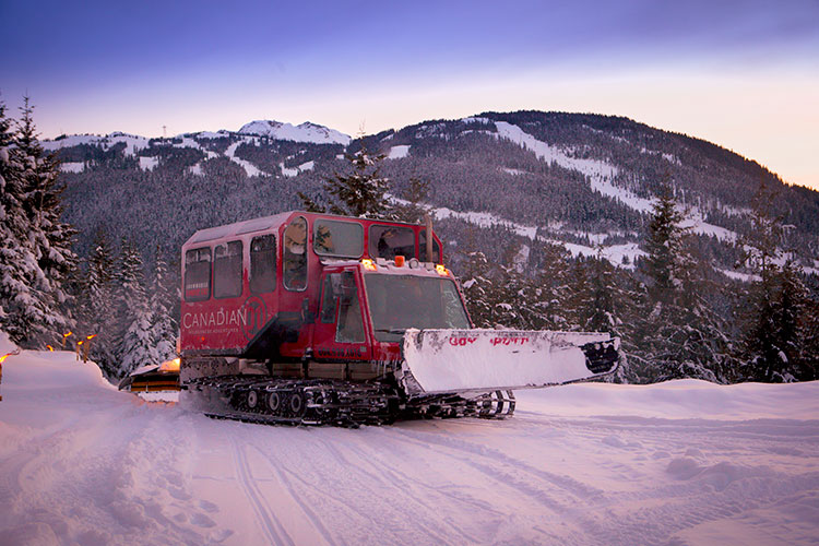 A snowcat on Whistler Blackcomb.