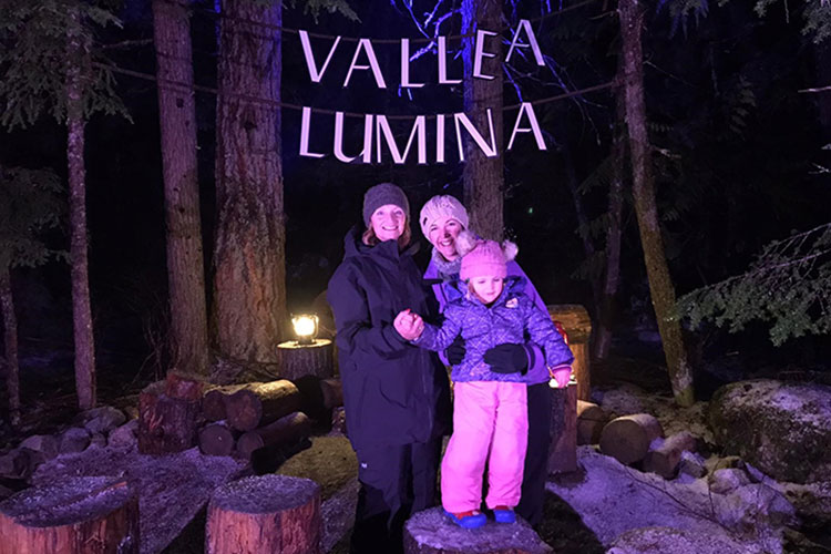 Family at Vallea Lumina in Whistler.