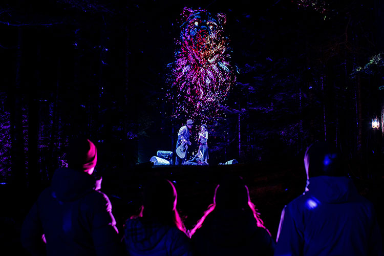 The bear made of stardust at Vallea Lumina in Whistler.