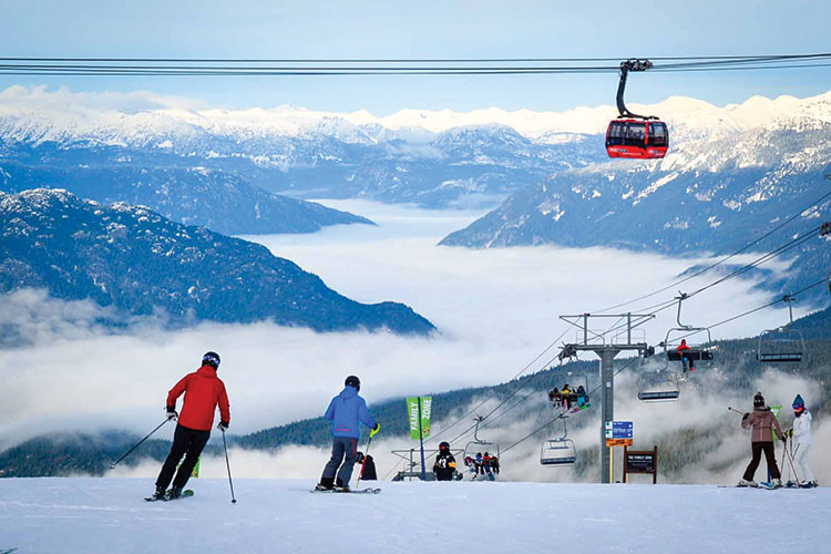 skiers in whistler's family learning zone