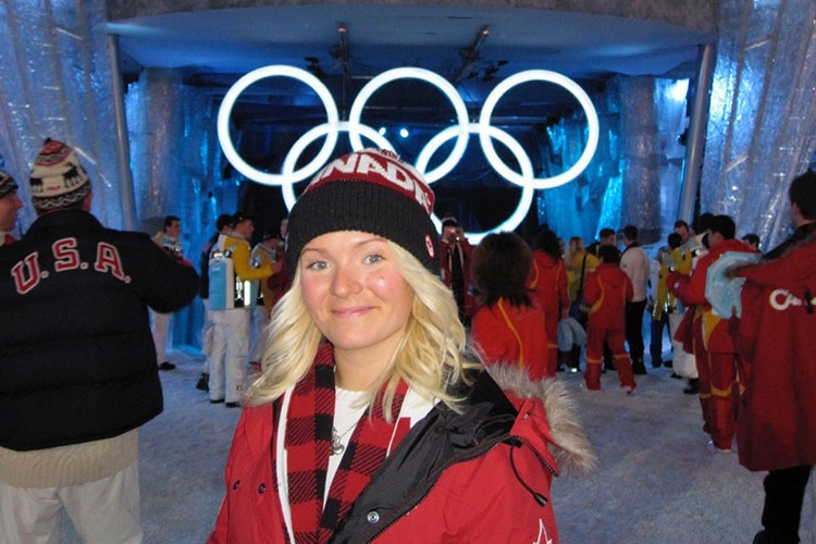 Olympian Mercedes Nicoll at the Opening Ceremonies of the 2010 Olympic Winter Games.