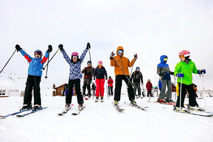 Family on the slopes in Whistler