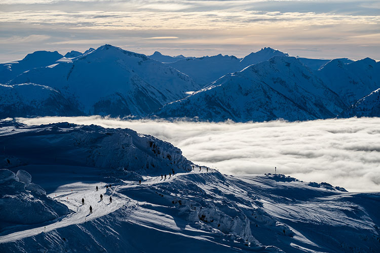 The view of Matthew's Traverse on Whistler Blackcomb.