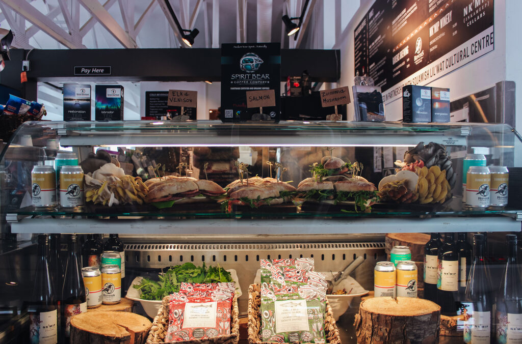 The food display at Raven's focuses on Indigenous recipes, produce and products.