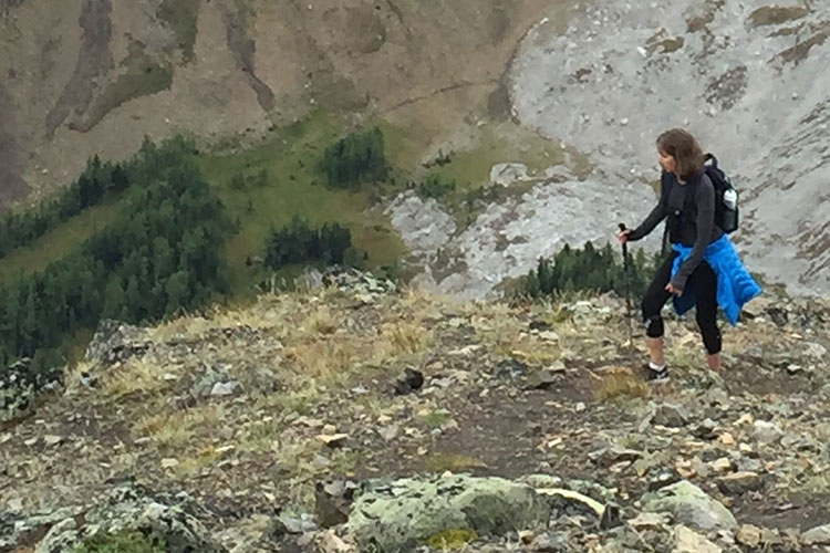 Barrett Fisher, Tourism Whistler's CEO hikes a mountain. 