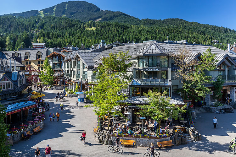 Whistler Village in the summer.