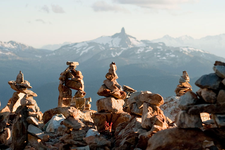 Views of Whistler Mountain and Black Tusk from Blackcomb Mountain.