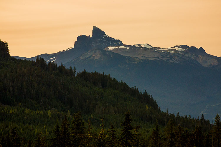 A view of Black Tusk from the Callaghan Valley in Whistler.