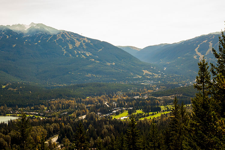 Fall mountain views from the Flank Trail in Whistler.