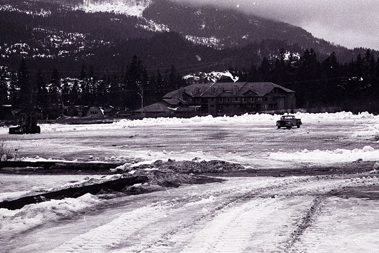 An archival photograph of Whistler Creek Lodge in 1980.