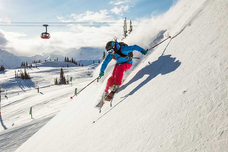 Skier turning on Whistler