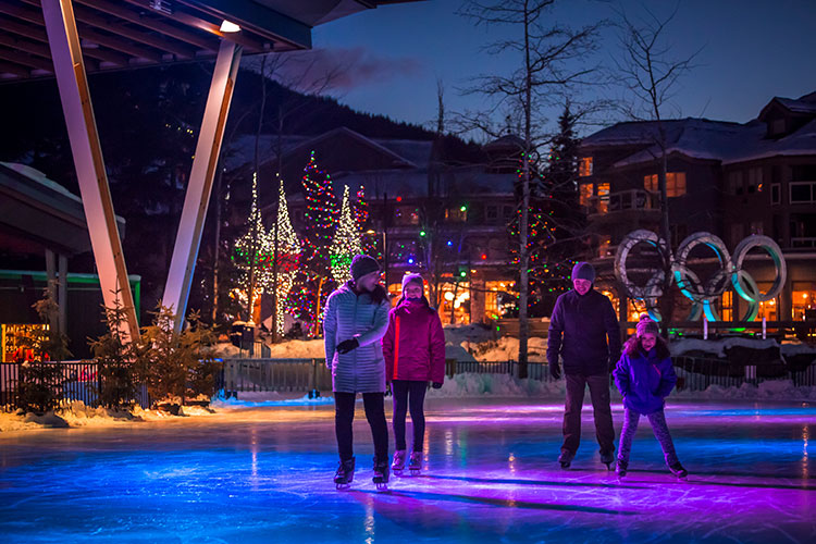 Skating at Olympic Plaza Whistler