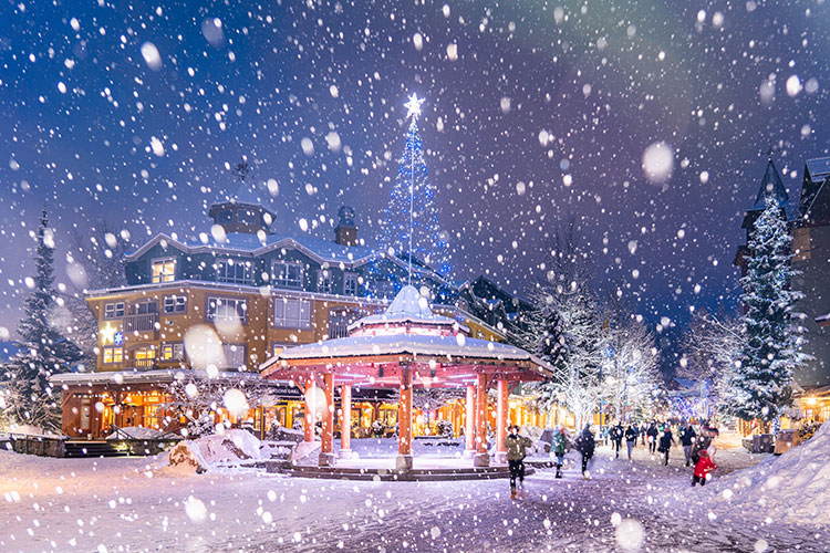 Snowy Whistler Village