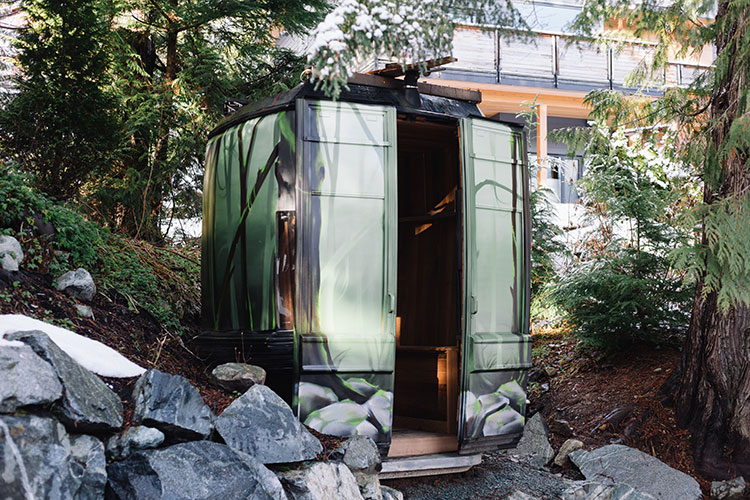 Mike Conwat's saundola in his back garden in Whistler.