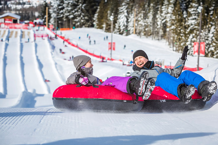 Snow tubing at the Bubly Tube Park