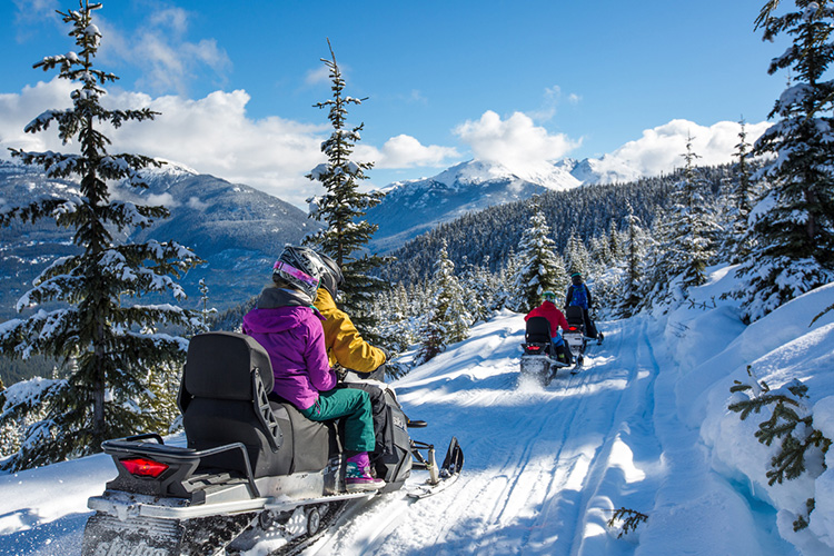 Snowmobiling tour in Whistler