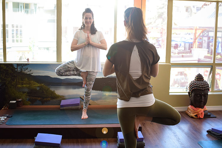 Yoga class at Yogacara Whistler