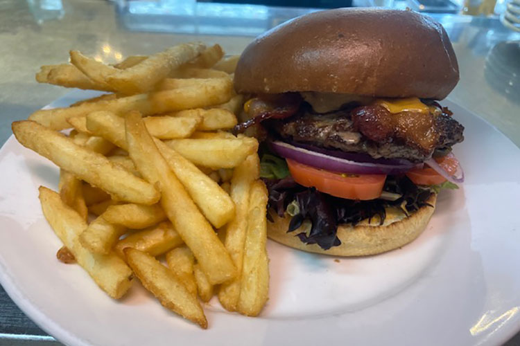 Apline Cafe's burger and fries.