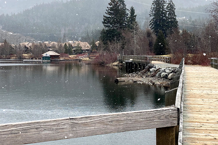 The boardwalk area around Green Lake in Whistler.