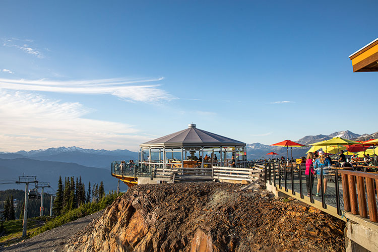 The Umbrella Bar on Whistler Mountain in the summer.