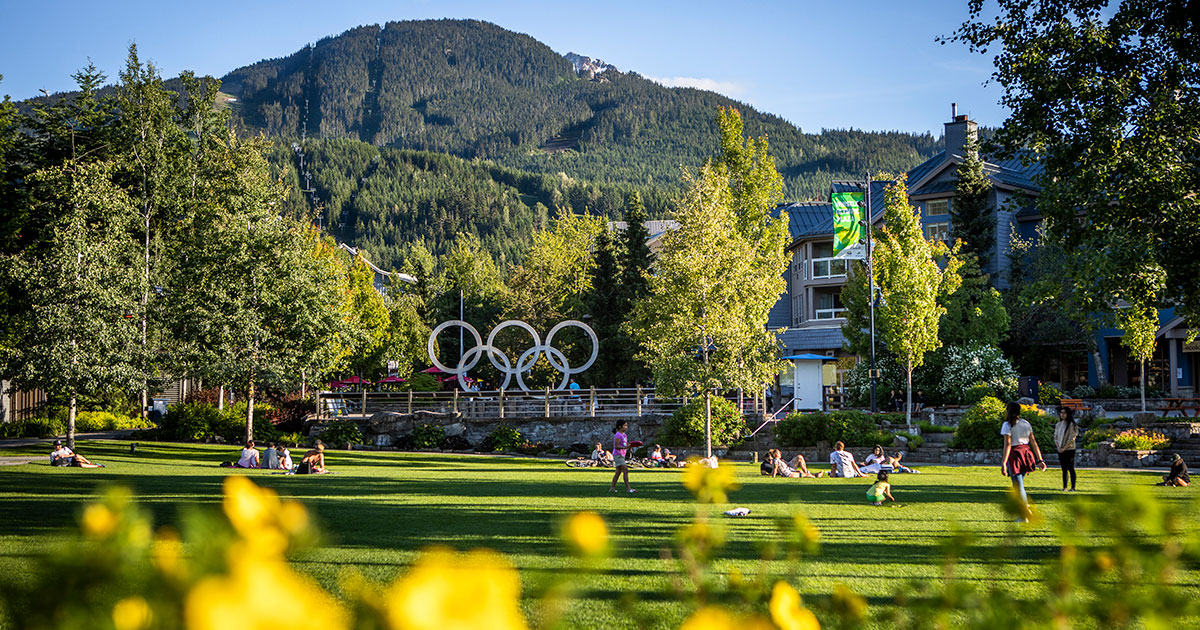 Whistler Olympic Plaza in summer.