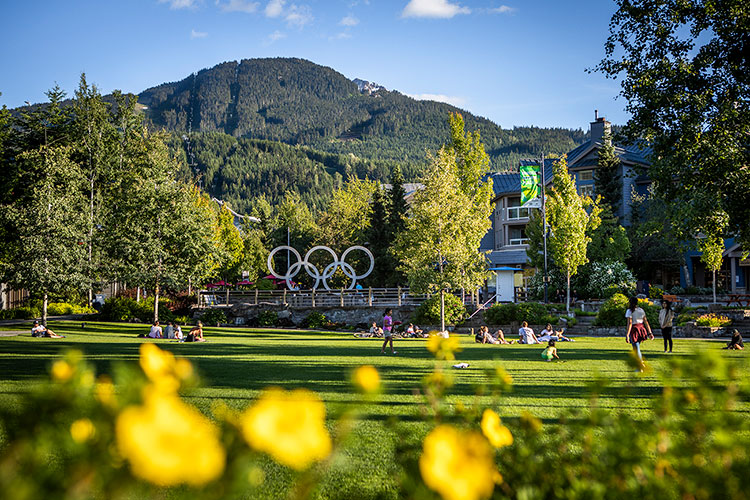 Whistler Olympic Plaza in summer.