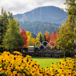 The vibrant reds and yellows of fall at Whistler Olympic Park.