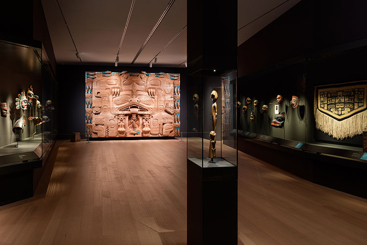 Inside the first permanent gallery at the Audain Art Museum.