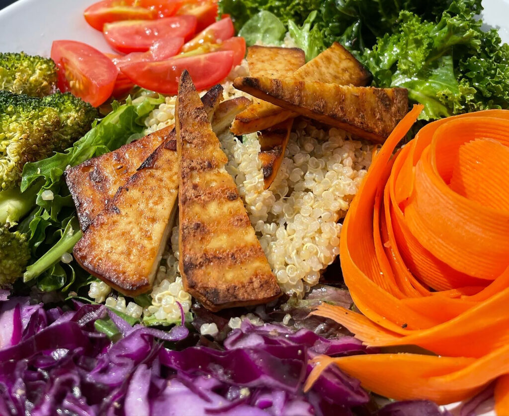 A close up of the Buddha Bowl at Naked Sprout.