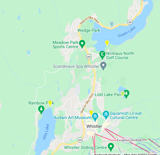 A map of Whistler's birding hot spots.