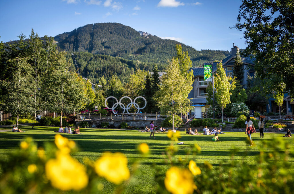 Whistler Olympic Plaza in the summer.