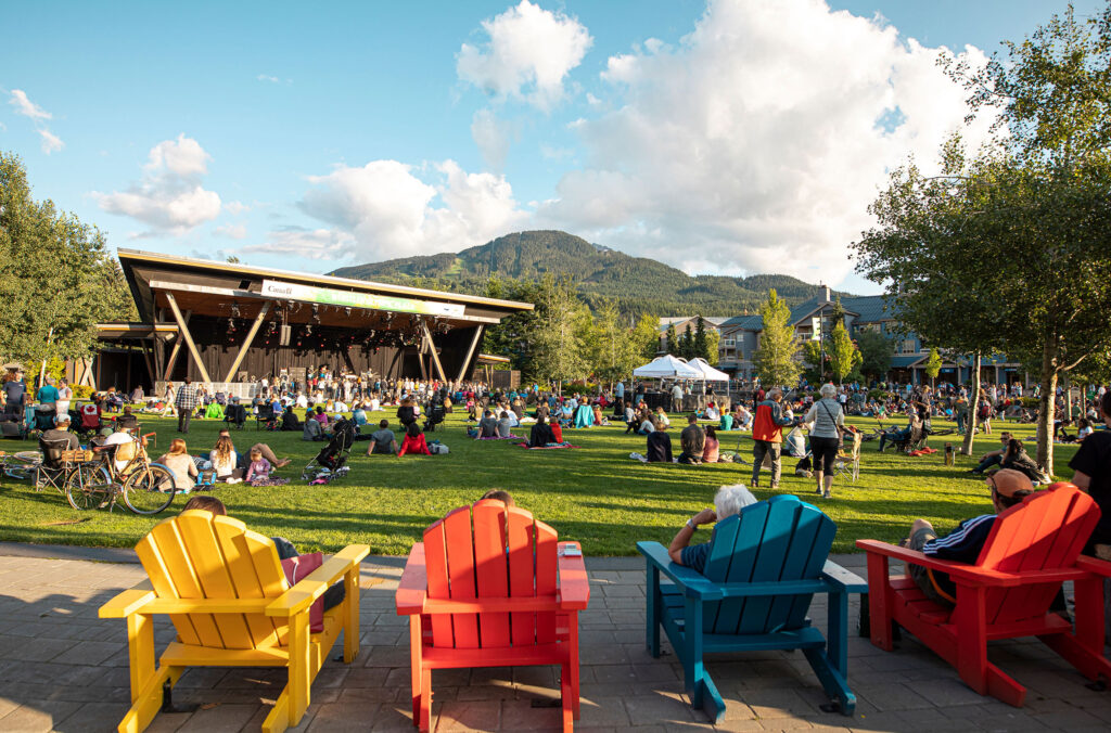 People get ready on the lawns of Whistler Olympic Plaza for the Summer Concert Series.