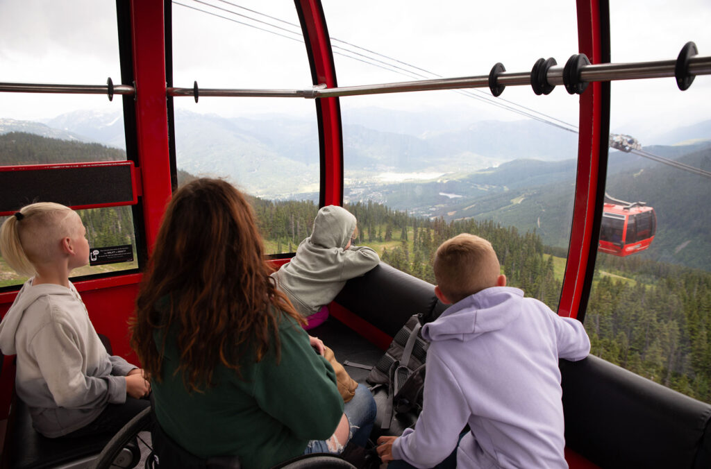 Codi Darnell and her family on the PEAK 2 PEAK Gondola.