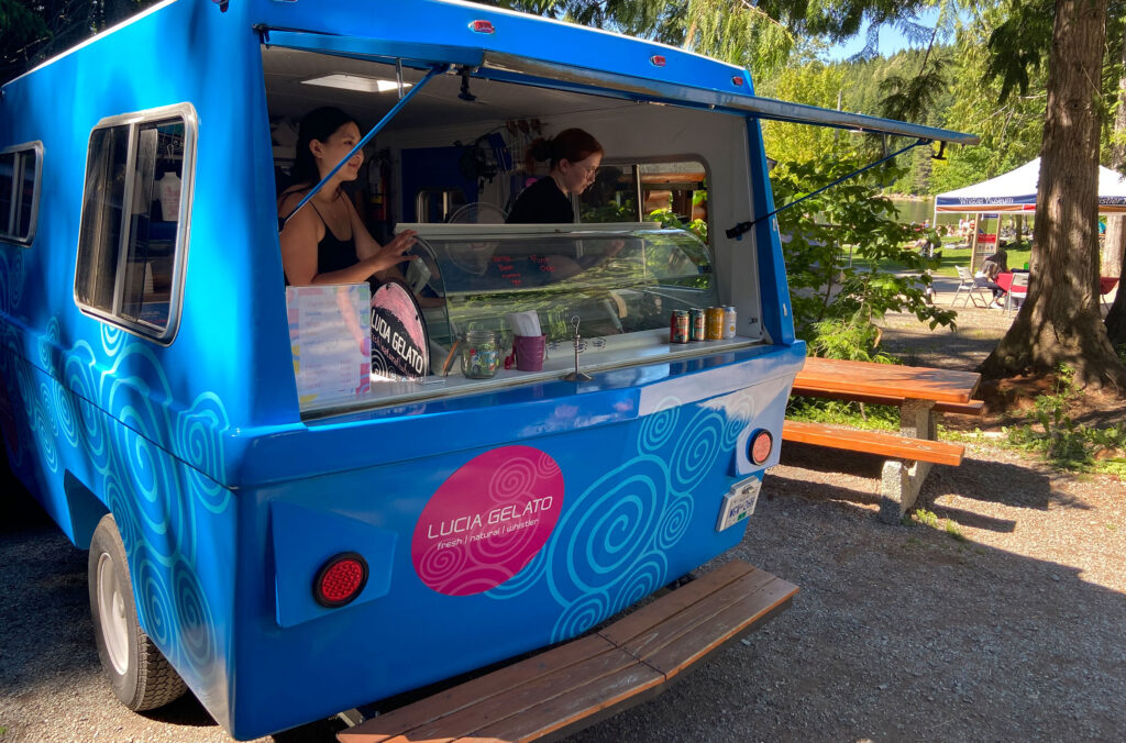 The Lucia Gelato food truck at the lake, part of the Whistler Park Eats program.