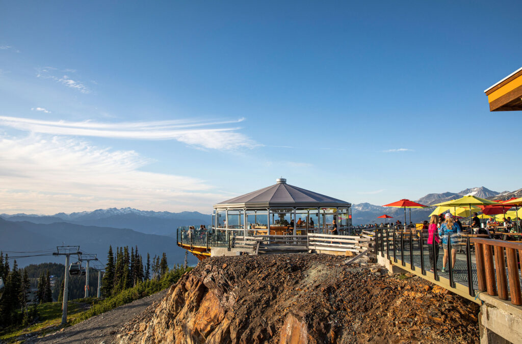 The Umbrella Bar on Whistler Mountain has 360 degree views of the Coast Mountains.