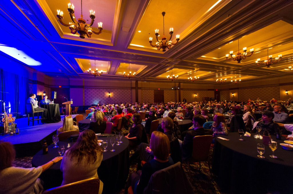 One of the events held in the ballroom of the Fairmont Chateau Whistler at the Whistler Writers Festival.