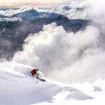 A skier makes their way through the powder on Whistler Blackcomb.