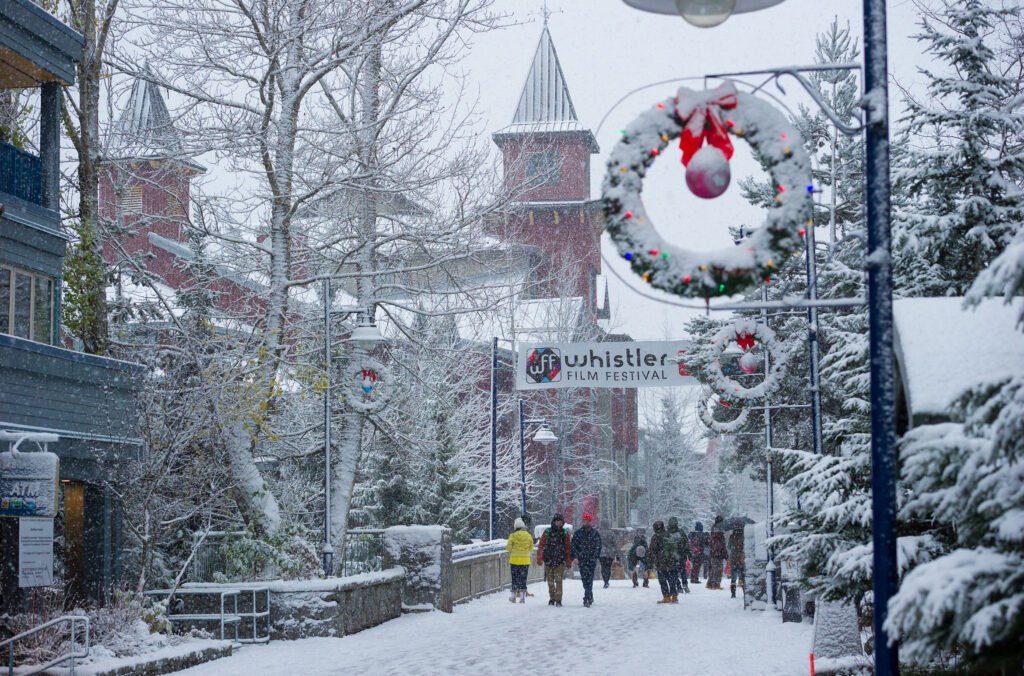 Whistler Village in a light dusting of snow at the beginning of December for the Whistler Film Festival.