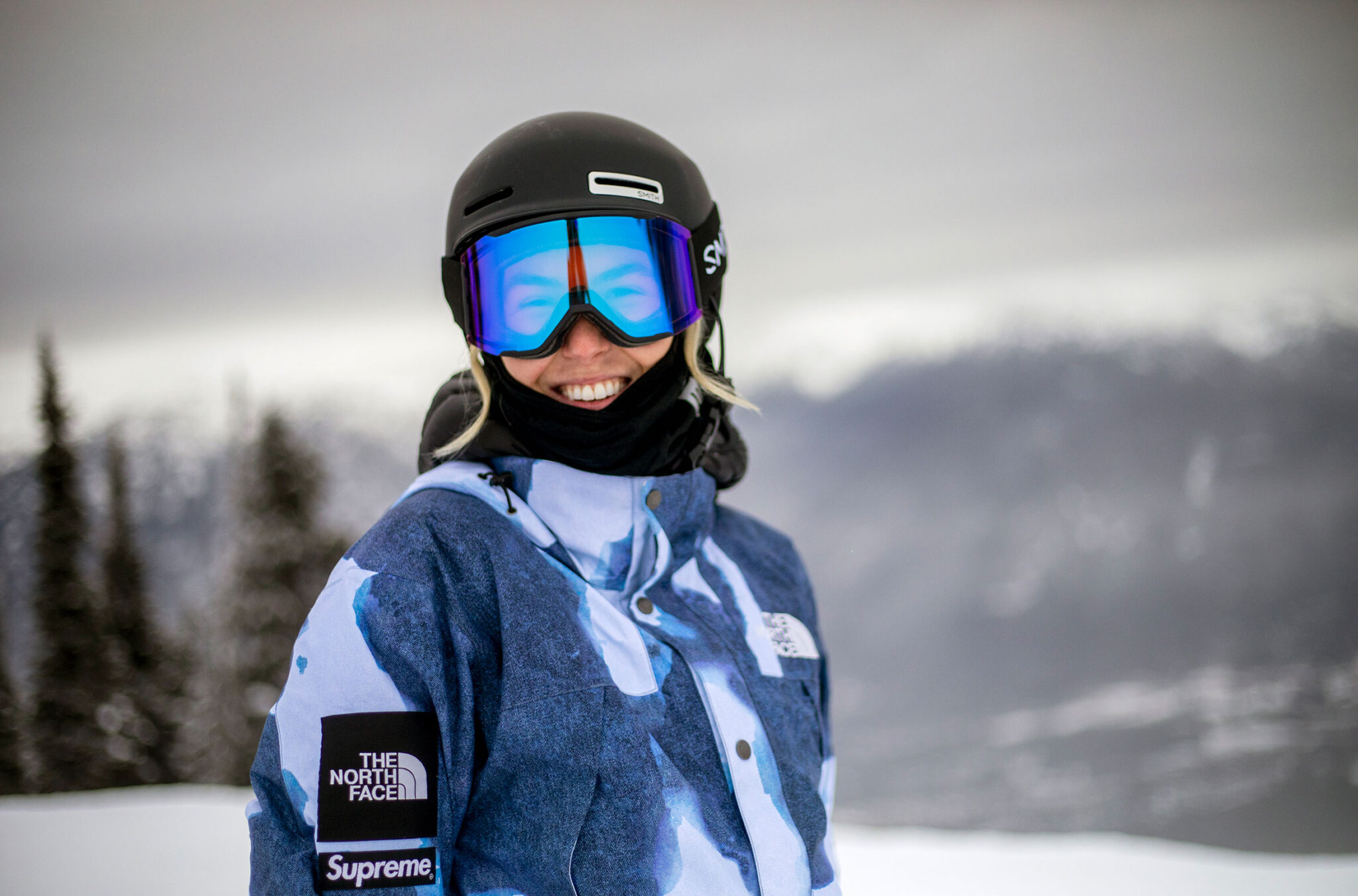Ski athlete, Tonje Kvivik smiles at the camera on Whistler Blackcomb.