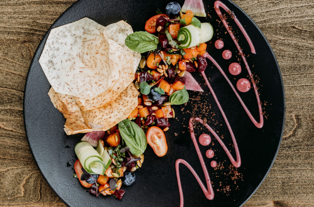 One of The Raven Room's fresh and colourful salad dishes.