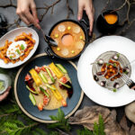A stunning collection of colourful dishes from Wild Blue in Whistler.
