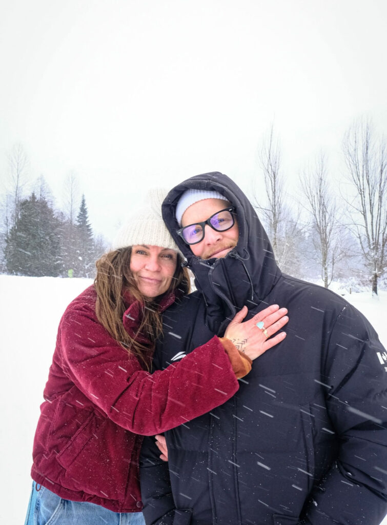 Julie and Ben Smith together in the snow.