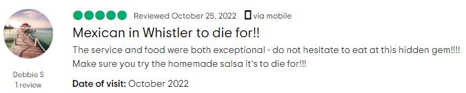 A Tripadvisor review of The Mexican Corner.