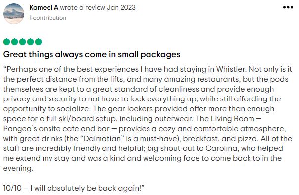 A Tripadvisor review of The Living Room at Pangea.